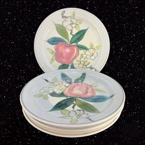 Red Wing Pottery Minnesota USA Normandy Dish Plate Apple Ceramic 7"W 4 Pcs VTG - Picture 9 of 16